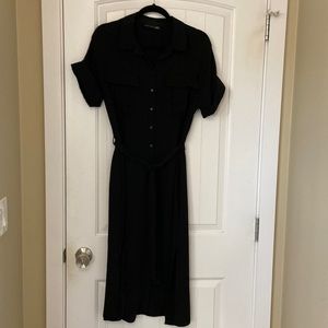 Black Tape by Dex button front dress with belt.